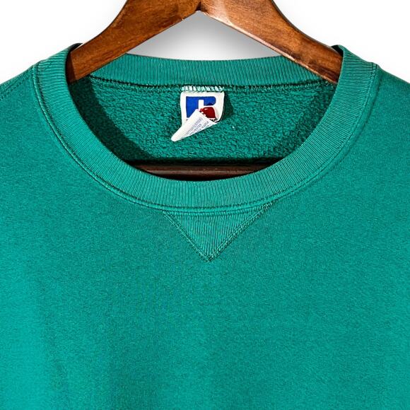 Russell Athletic Sweatshirt L Green Crewneck Made in USA Vintage - Picture 4 of 10